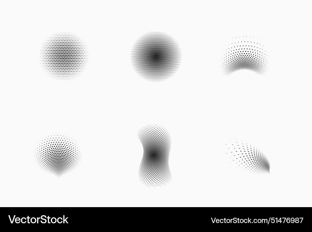 Set of dotted abstract forms Set of dotted abstract forms vector image