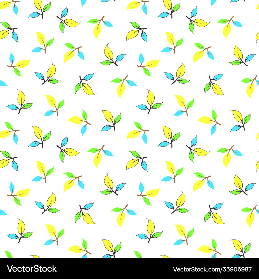 Simple pattern with colorful leaves vector image