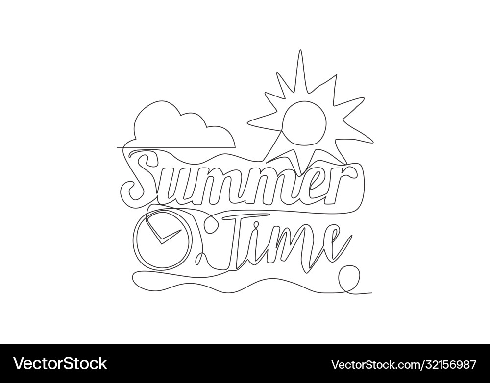 Single continuous line drawing cute and cool Vector Image