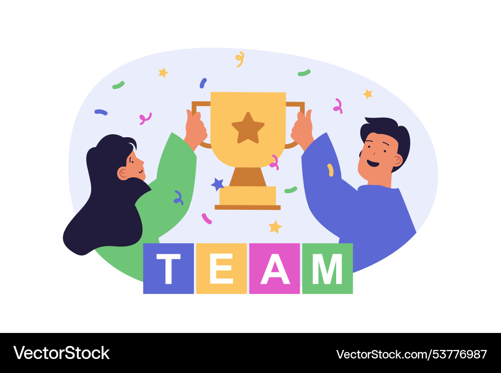 Teamwork concept in modern flat design for web Vector Image