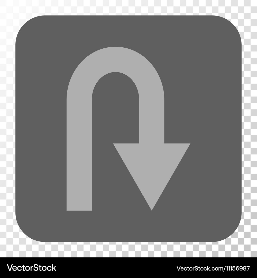 U turn rounded square button Vector Image