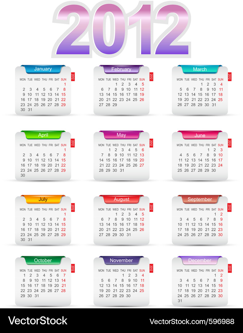 2012 Calendar Vector Image