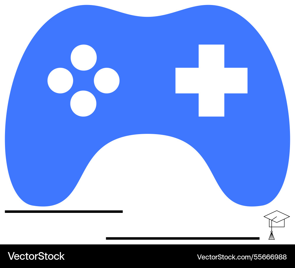 Blue gaming controller with button design Vector Image