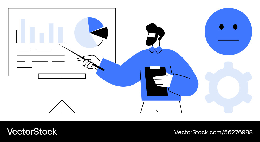 Business presentation on data analysis with chart Business presentation on data analysis with chart vector image