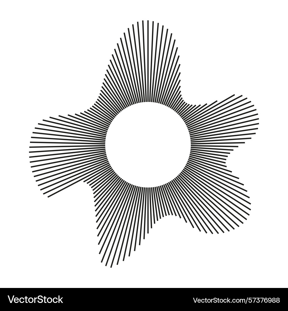 Circular wave sound circle lines radial frame vector image