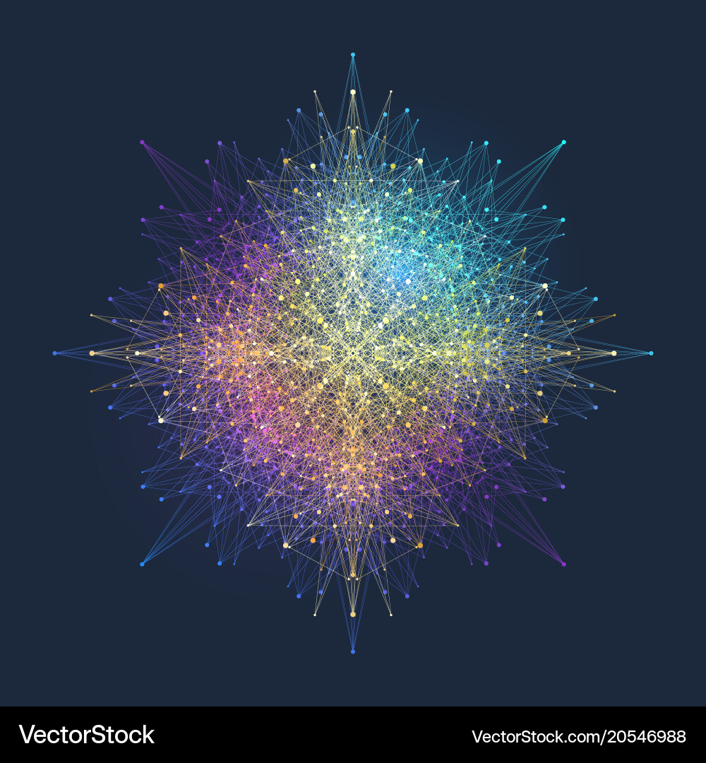 Complex Network of Data Connections vector image