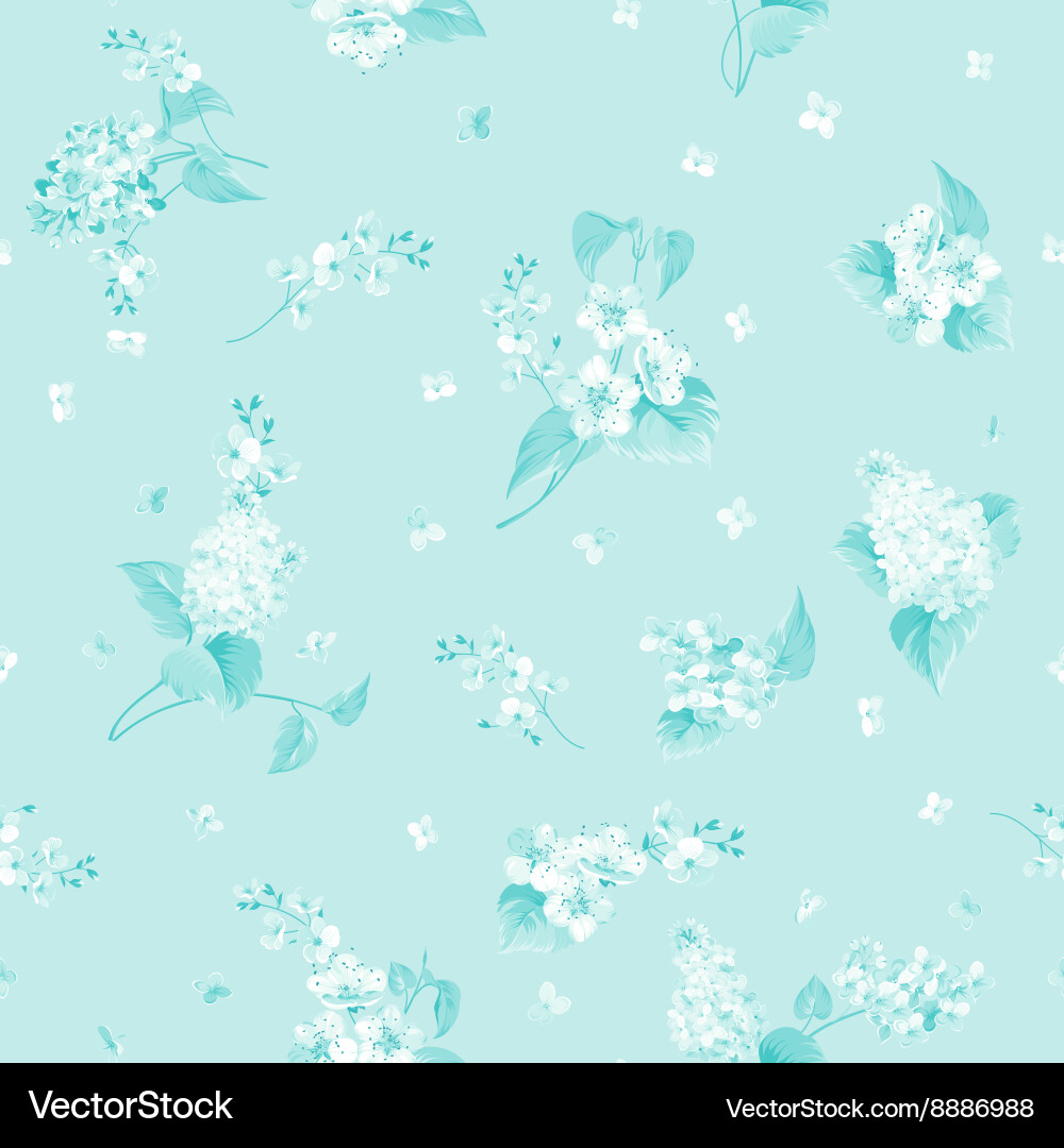 Floral Syringa Sakura Pattern Vector Image