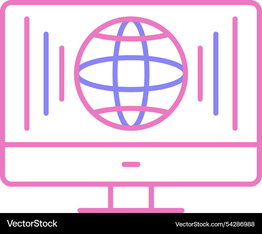 Global line two colour icon vector image
