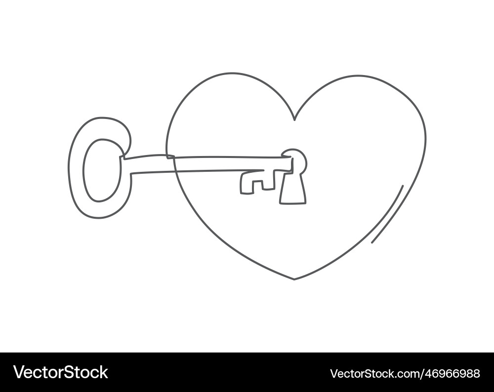 Love one line drawing on white background vector image