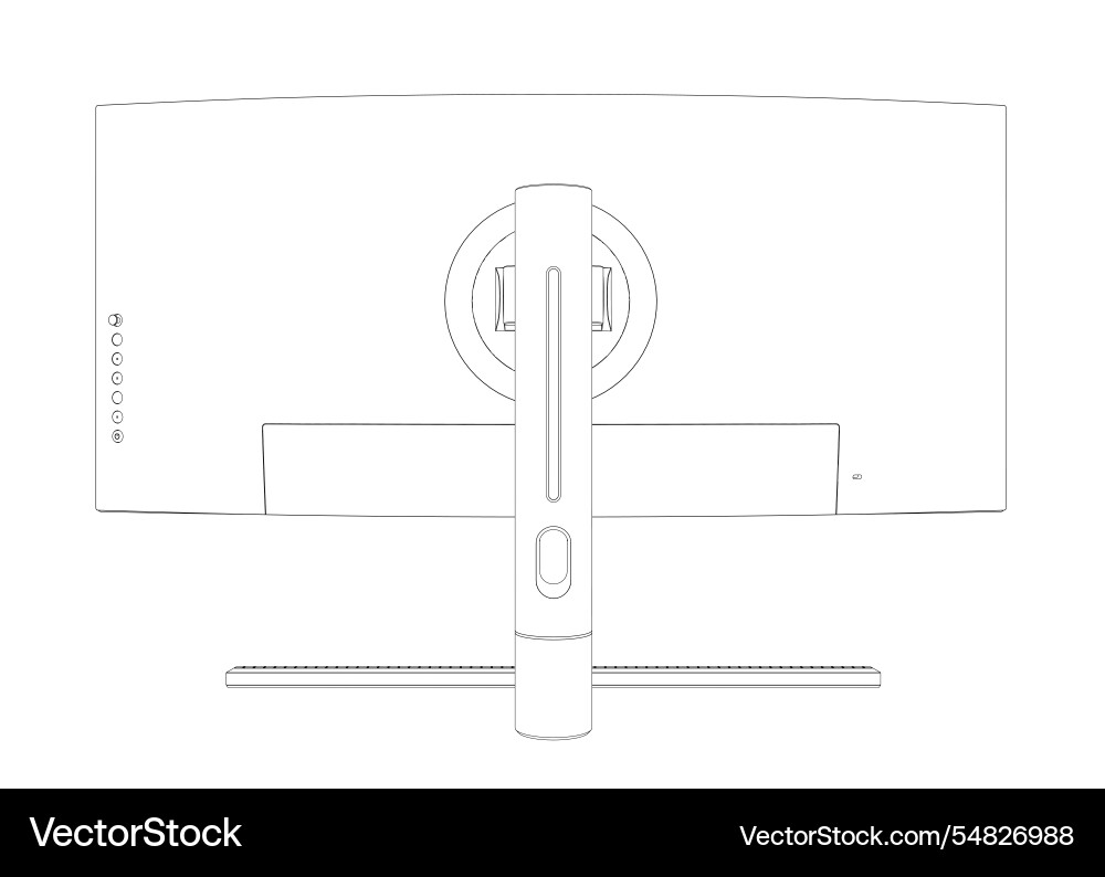 Outline of modern thin frame display computer Vector Image