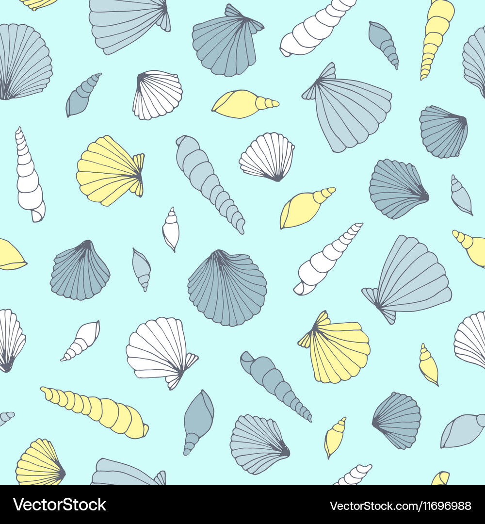 Seamless seashell pattern Vector Image