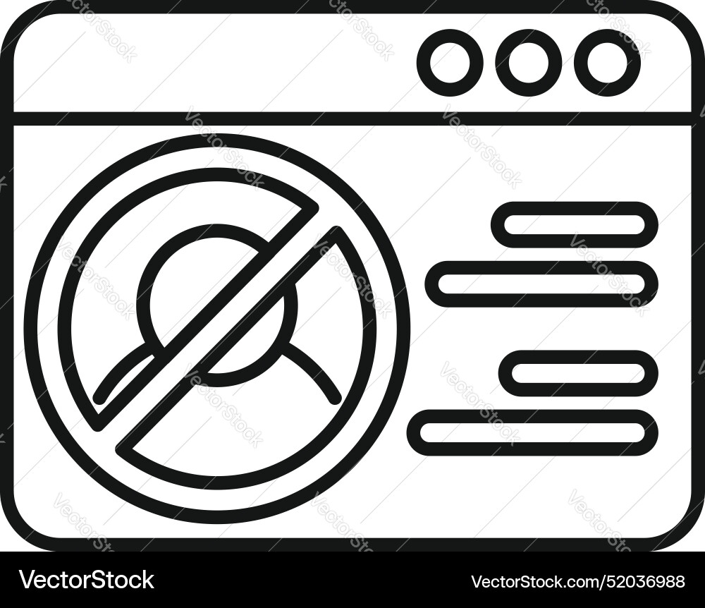 Webpage showing user account blocked access Webpage showing user account blocked access vector image