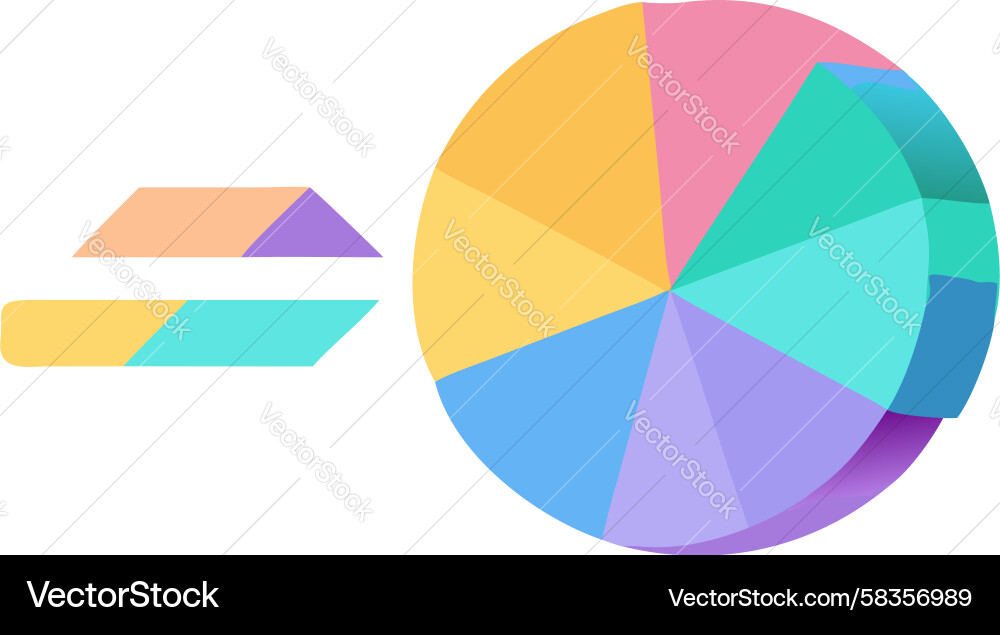 Combined Pie Chart & Bar Graph Vector Image