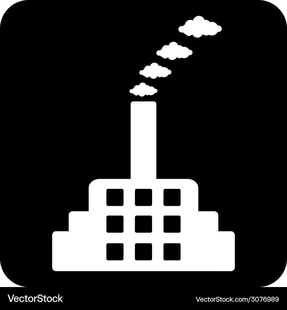 Factory symbol button Vector Image