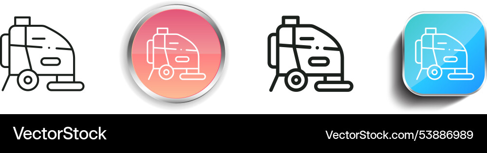 Floor scrubber icon thin linear regular Floor scrubber icon thin linear regular Vector Image