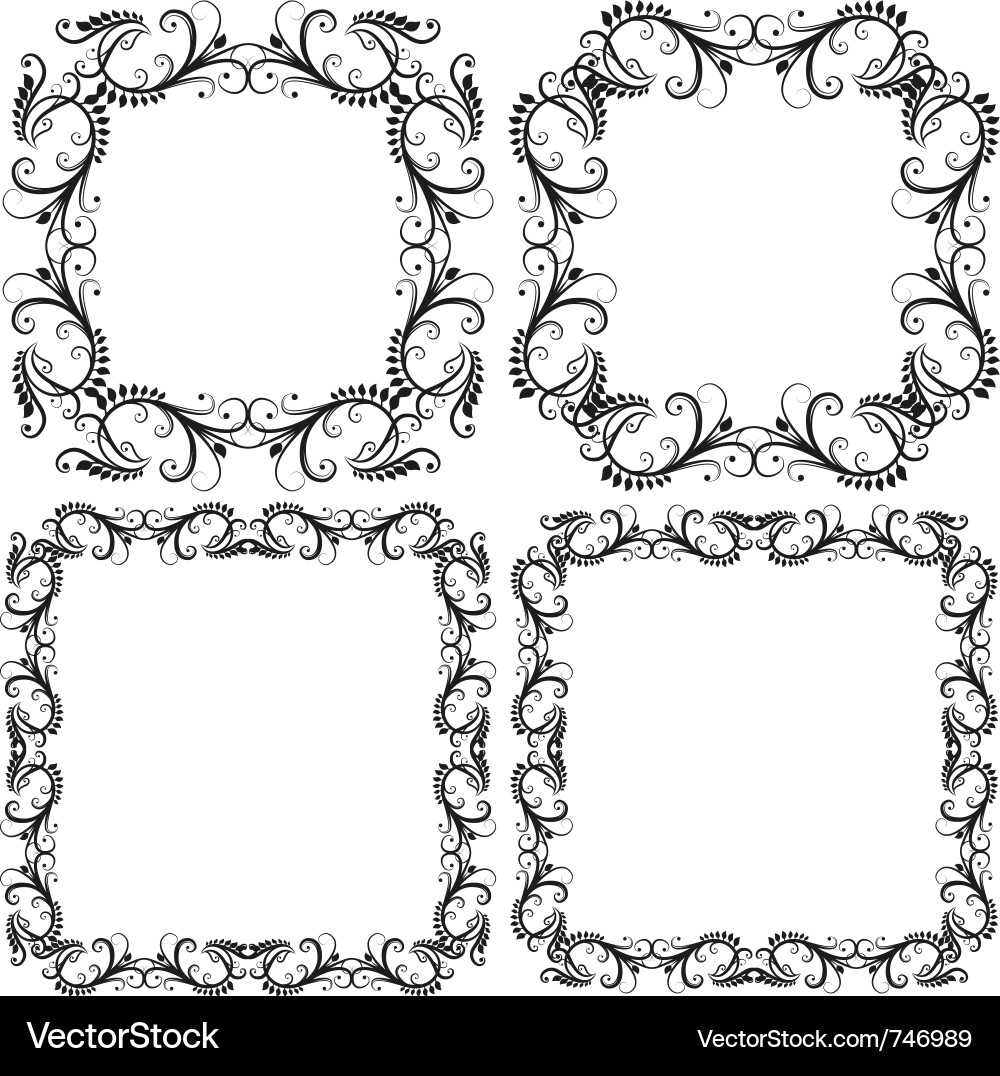 Floral Decorative Borders & Frames vector image