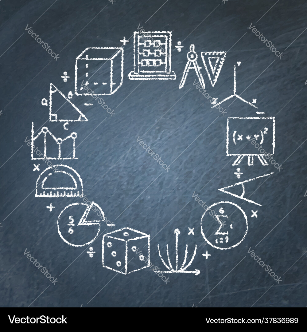 Math chalkboard runde Banner mit Platz für Text Math chalkboard runde Banner mit Platz für Text vektorbild