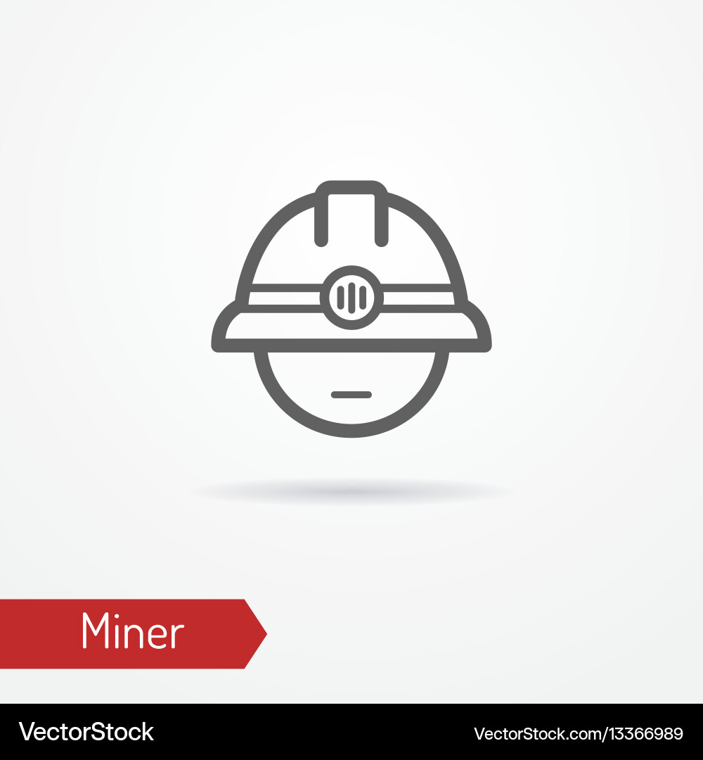 Miner Helmet Icon vector image