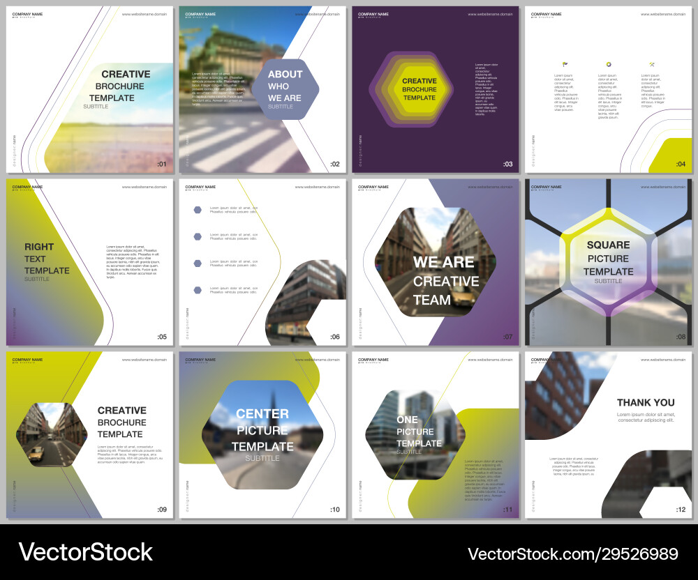 Minimal brochure templates with hexagonal design Minimal brochure templates with hexagonal design vector image