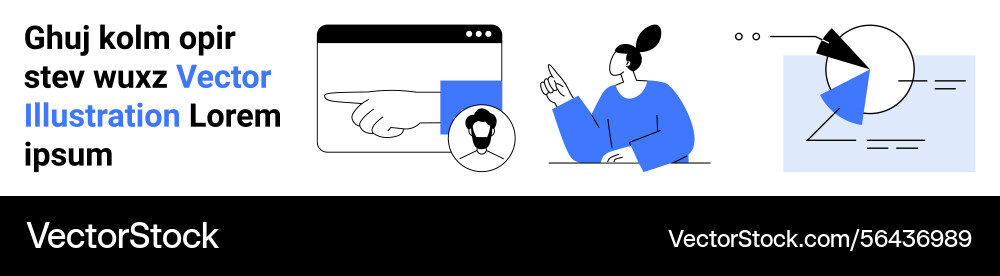 Modern web interface with user interaction Modern web interface with user interaction vector image