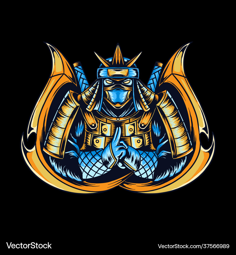 Ninja as gamers e-sport logo or t-shirt design Ninja as gamers e-sport logo or t-shirt design vector image