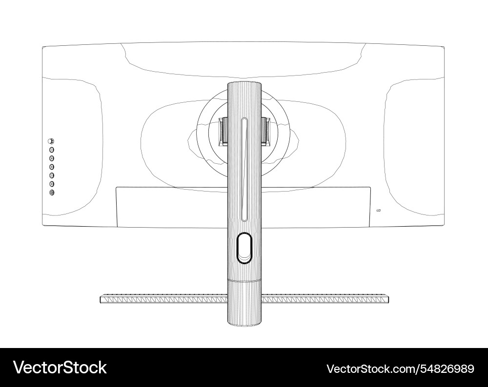 Outline of modern thin frame display computer Vector Image