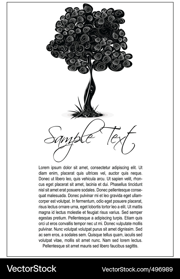Tree text template Vector Image