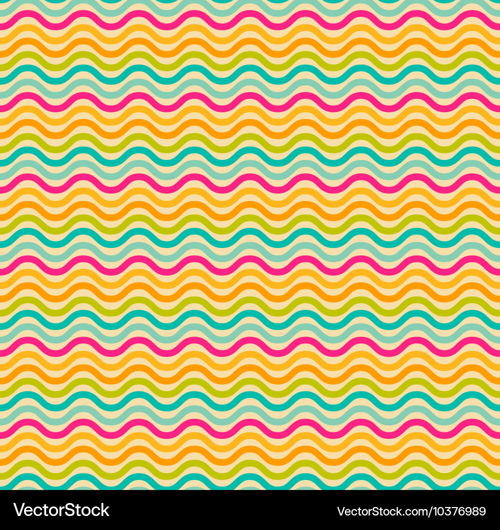 Waves seamless pattern in retro colors vector image