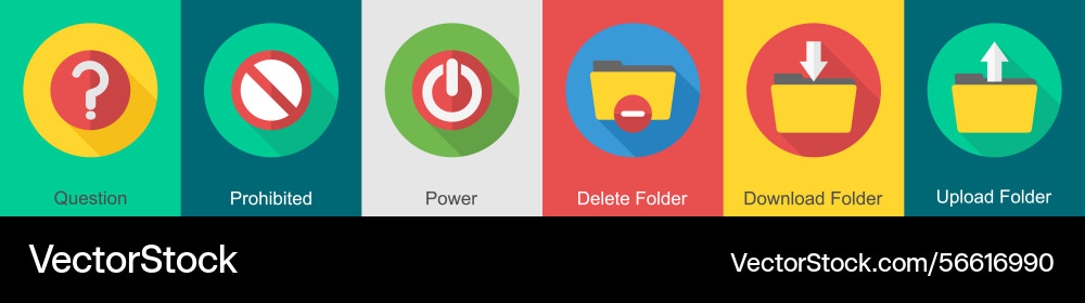 A set of 6 user interface icons as question vector image