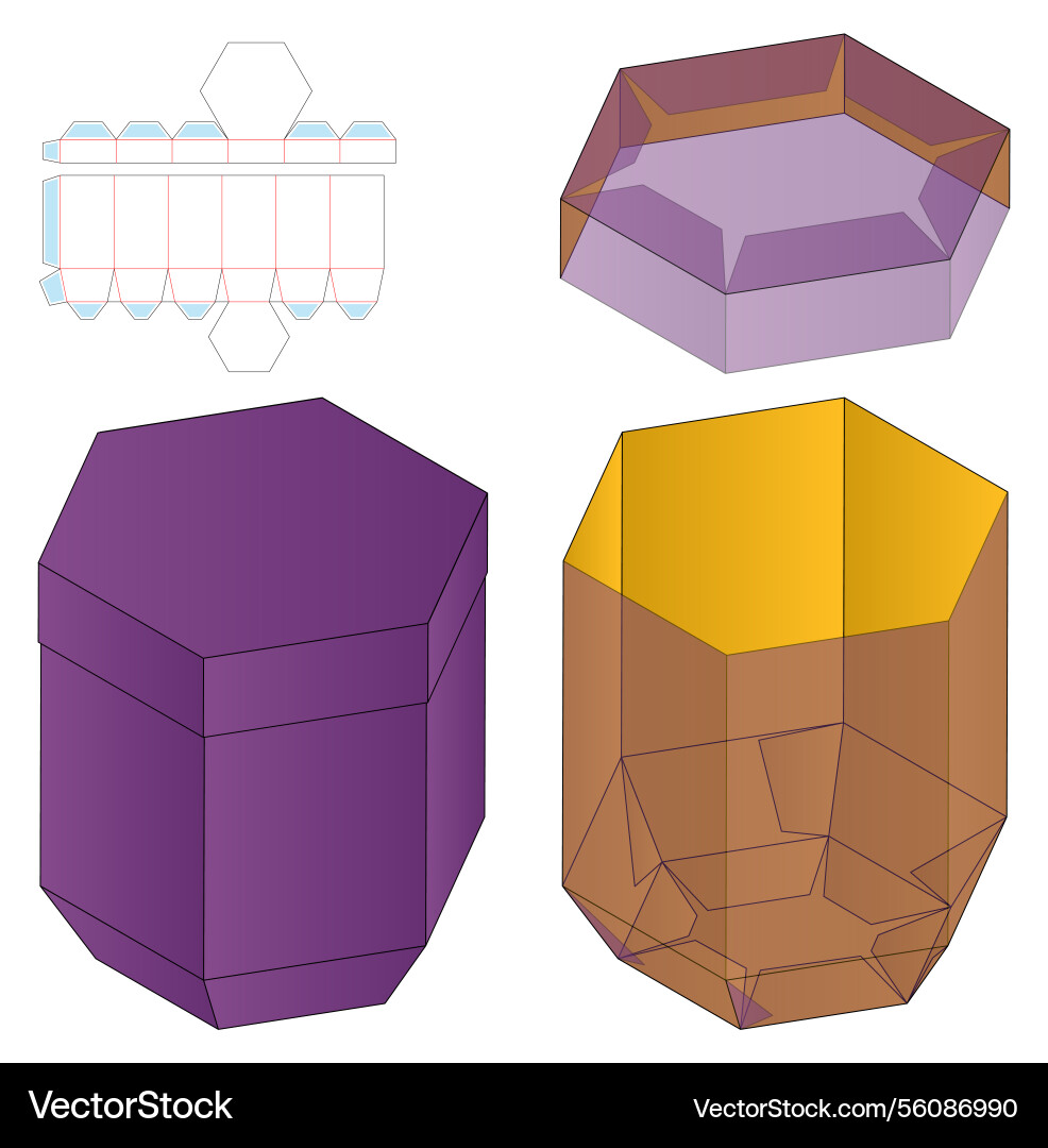 Box packaging die cut template design 3d mock-up Box packaging die cut template design 3d mock-up vector image