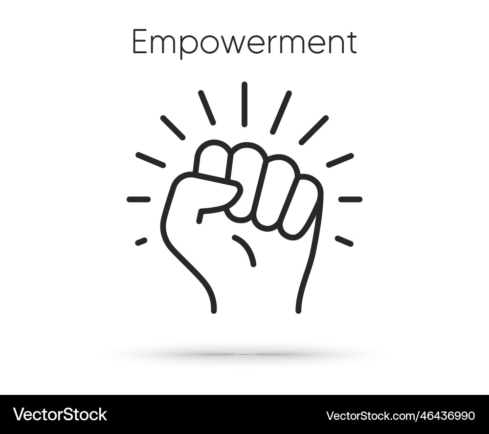Empower line icon strong fist sign empowerment Empower line icon strong fist sign empowerment vector image