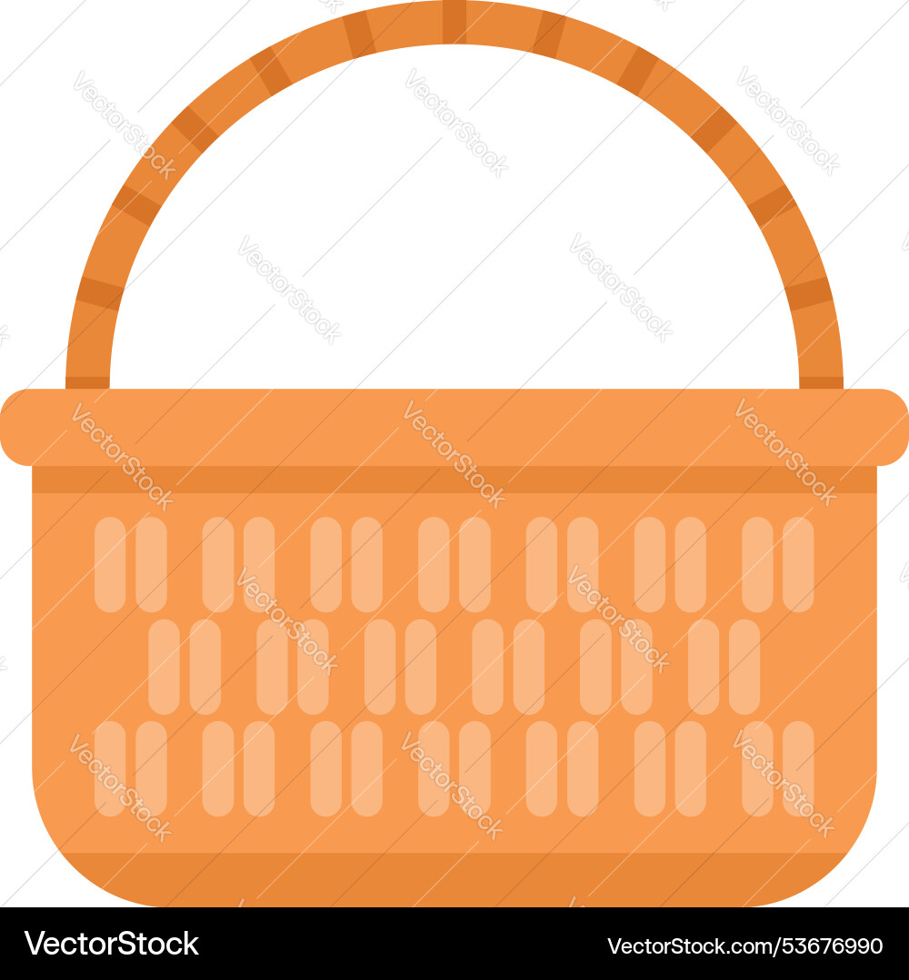 Empty wicker basket with handle for grocery Empty wicker basket with handle for grocery vector image