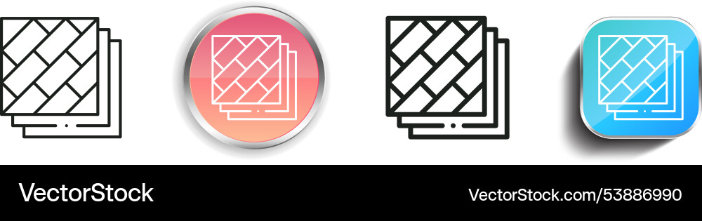 Floor icon thin linear regular and button style vector image