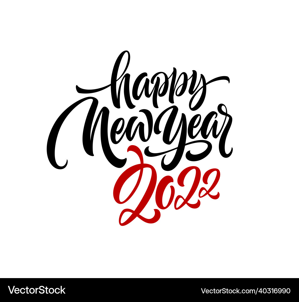 Happy new year 2022 lettering Happy new year 2022 lettering vector image