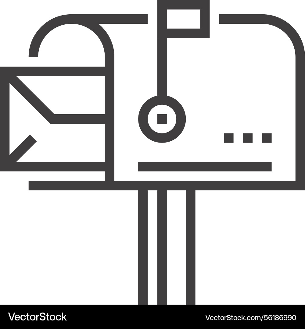Inbox message flat line web icon Inbox message flat line web icon vector image