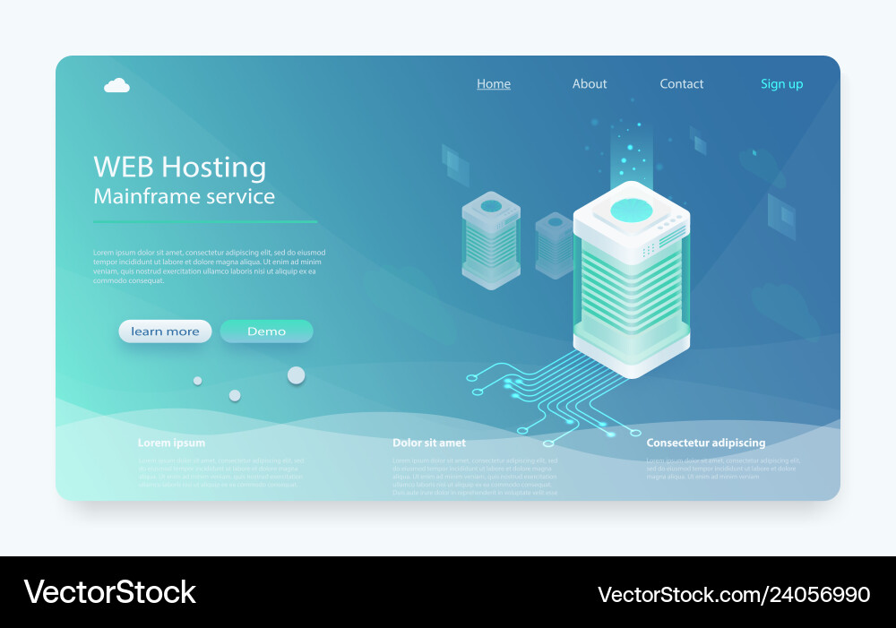 Internet datacenter connection concept Internet datacenter connection concept vector image