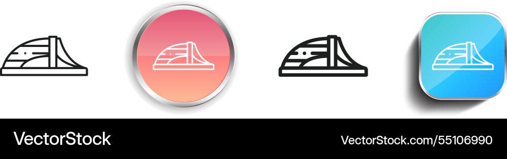 Jumeirah icon thin linear regular and button Jumeirah icon thin linear regular and button vector image