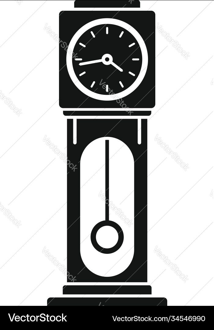 Pendulum clock icon simple style Pendulum clock icon simple style Vector Image