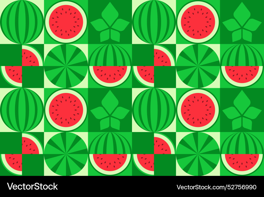 Seamless pattern with watermelon elements Vector Image