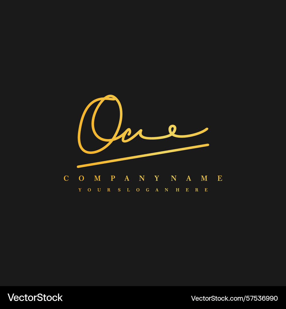 Signature style oc initial logos initials logo Vector Image