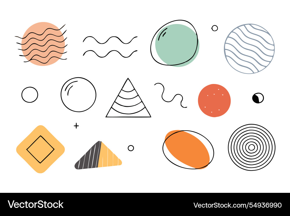 Wave circle blob triangle contemporary color Wave circle blob triangle contemporary color vector image