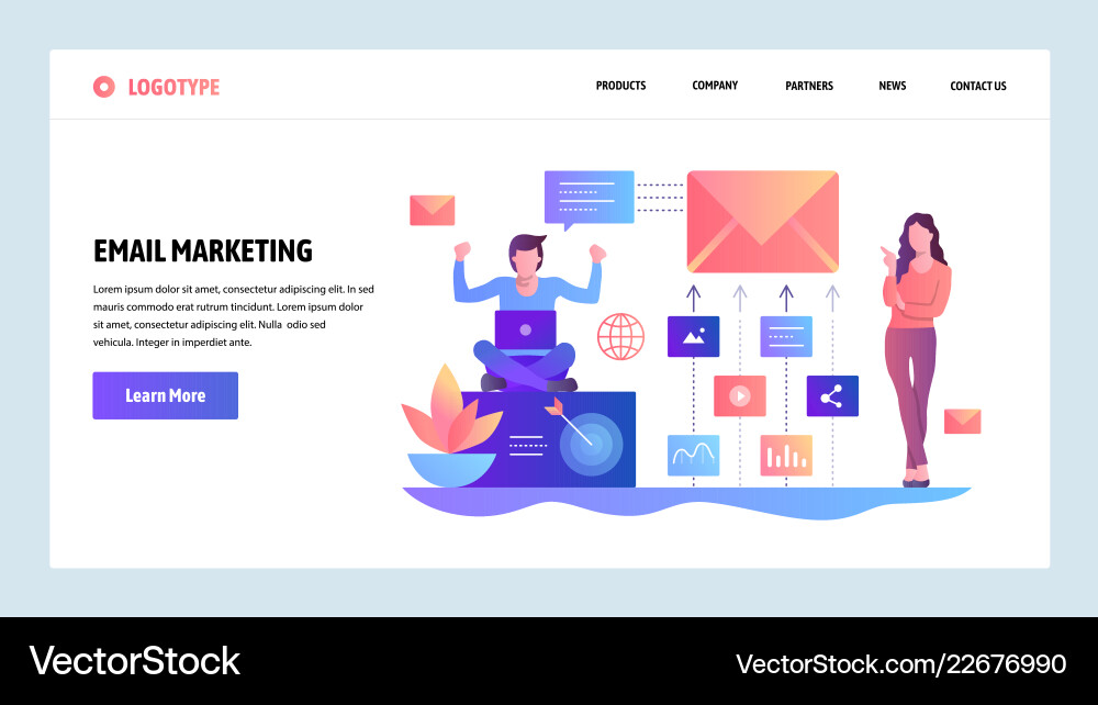 Web site design template digital and email vector image