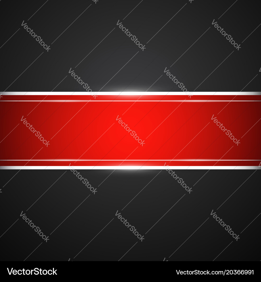 Black background with red banner vector image