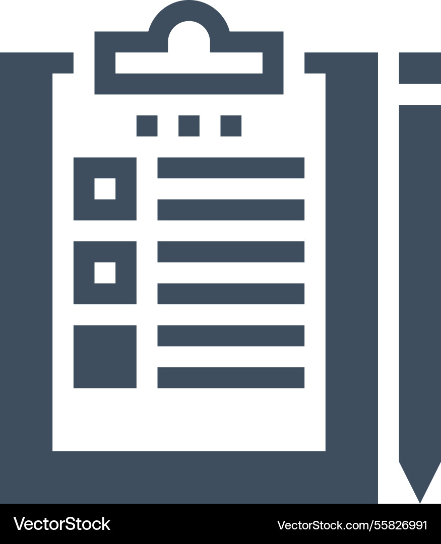 Clipboard flat line web icon concept Vector Image