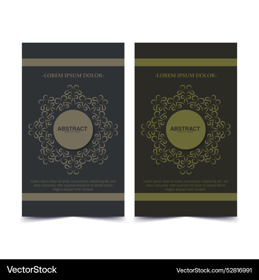 Flat border circle pattern card design Flat border circle pattern card design vector image