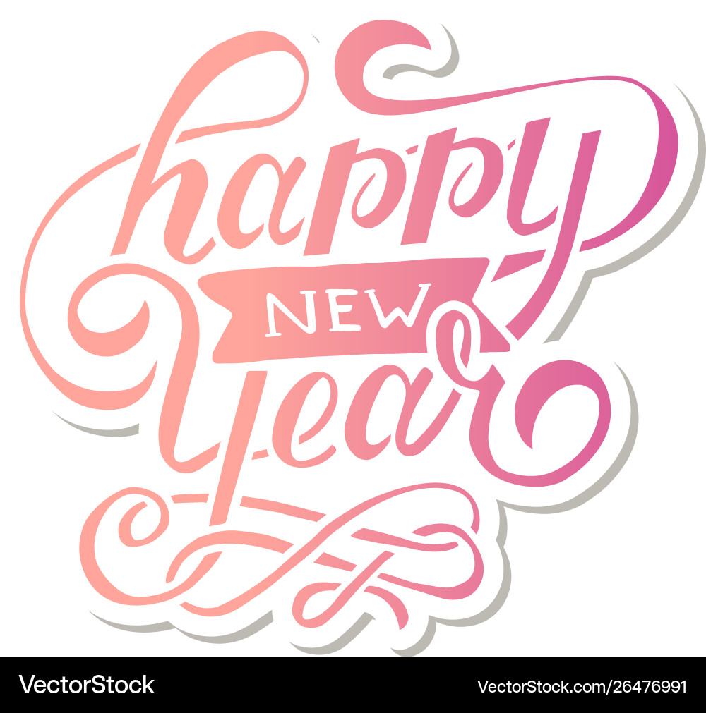 Happy new year gradient phrase lettering Happy new year gradient phrase lettering vector image
