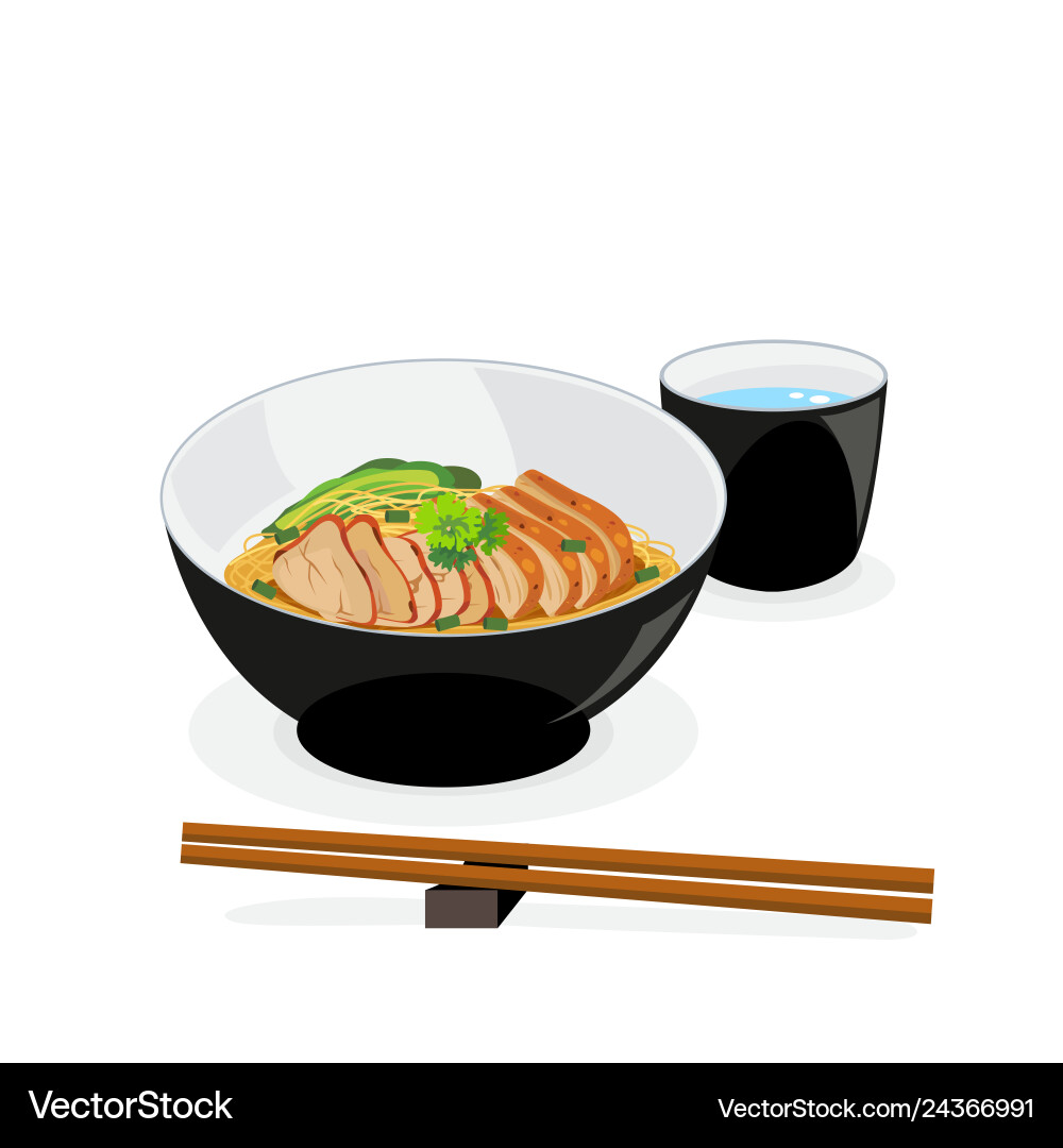 Hong Kong Style Duck Noodles Vector Image