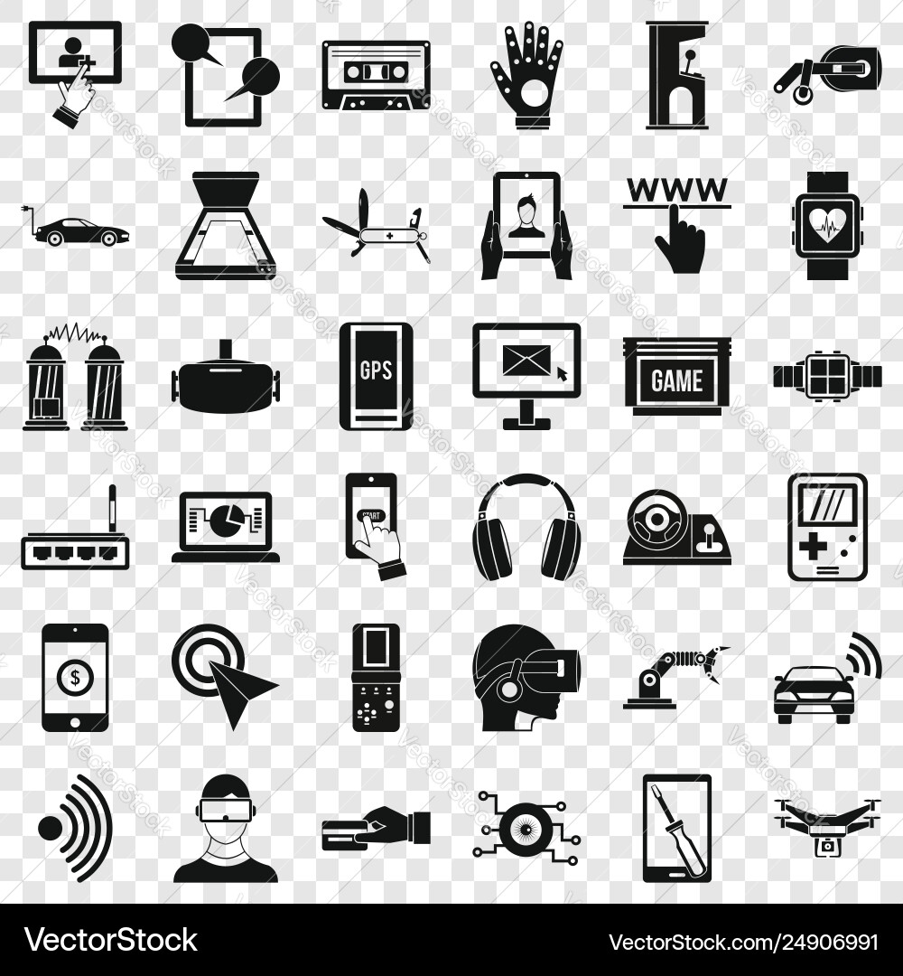 Internet adjustment icons set simple style Vector Image