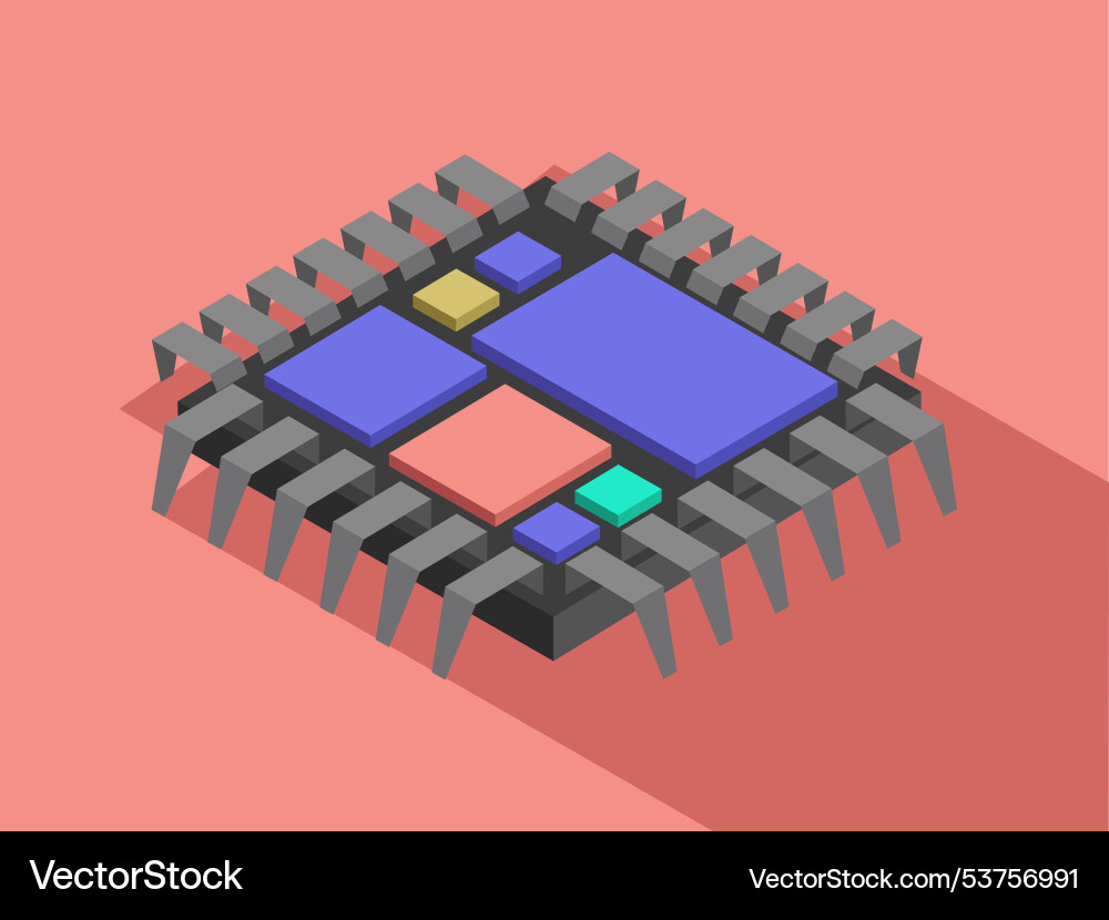 Isometric computer board electronics development Vector Image