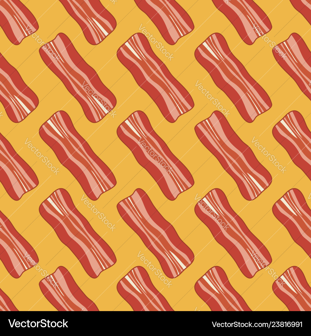 Seamless breakfast pattern with bacon slices Seamless breakfast pattern with bacon slices vector image